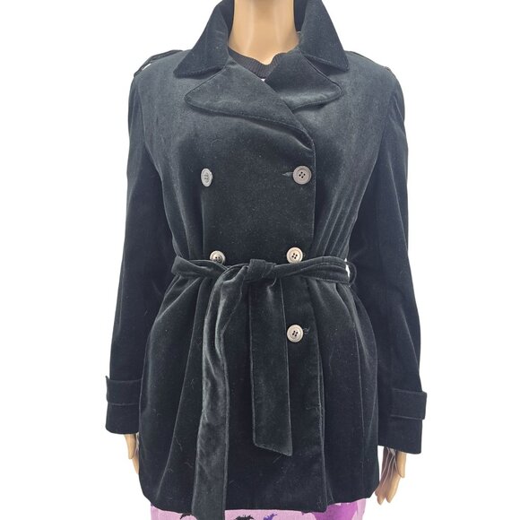 Liz Claiborne Vintage Size Medium Lizsport Womens Black Double-Breasted Coat - Picture 12 of 12